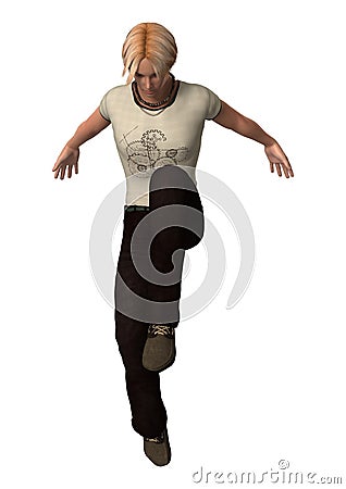 Dancing Teenager Boy Stock Photo