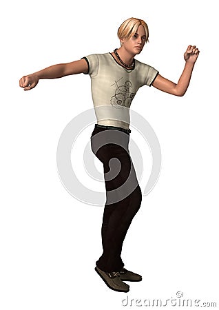 Dancing Teenager Boy Stock Photo