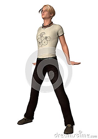 Dancing Teenager Boy Stock Photo