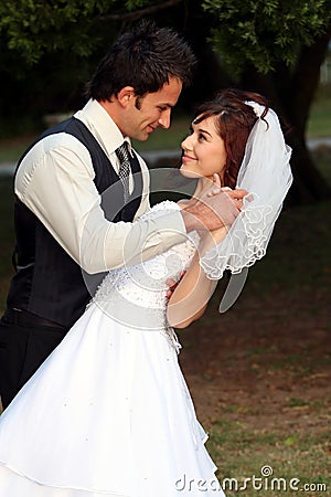 Dancing Wedding Couple Stock Photo