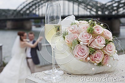 Dancing wedding couple Stock Photo