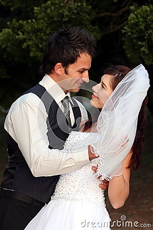 Dancing Wedding Couple Stock Photo