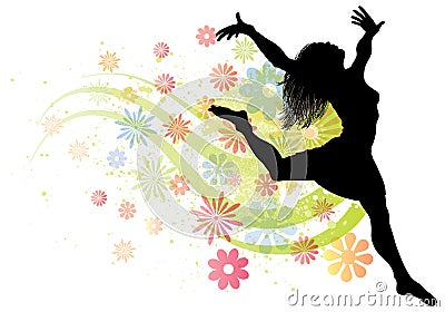 Dancing Woman Vector Illustration