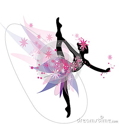 Dancing woman in ballet style Vector Illustration