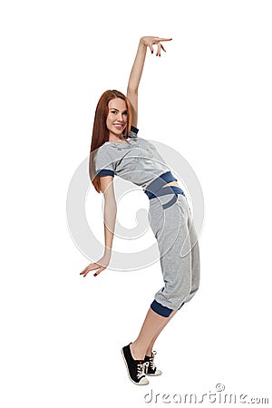 Dancing woman in sportswea Stock Photo