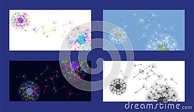 Dandelion background Vector Illustration