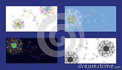 Dandelion background. Vector Illustration