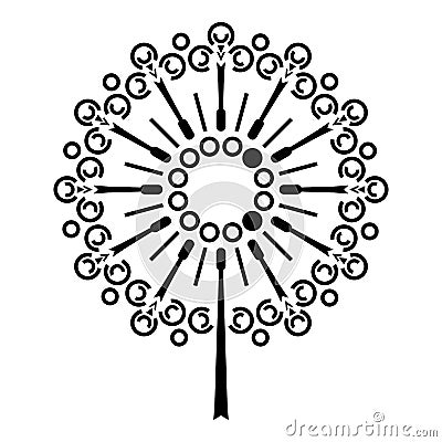 Dandelion flower icon, simple style Vector Illustration