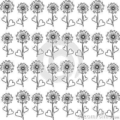 Dandelion isolated on white Vector Illustration