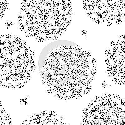 Dandelion seamless pattern for your design Vector Illustration