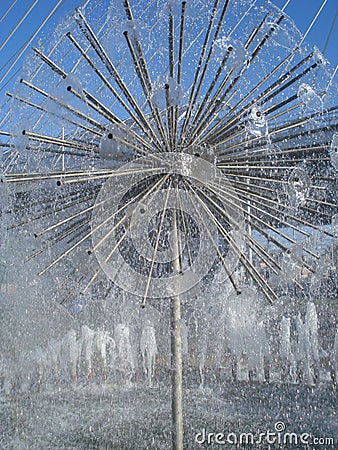 Dandelion shaped fountain Stock Photo