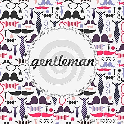 Dandy card male fashion Vector Illustration