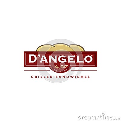 Dangelo grilled sandwiches logo editorial illustrative on white background Editorial Stock Photo