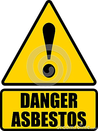 Danger asbestos, warning sign . Vector Illustration