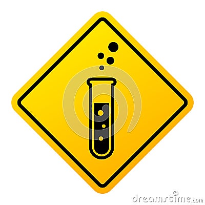 Danger chemical in test glass warning sign Vector Illustration