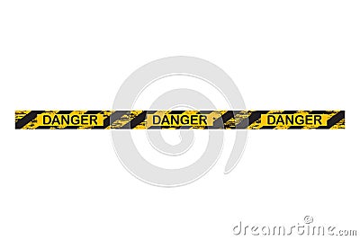 Danger construction or police stop line. Yellow Warning Tape. Vector illustration. Cartoon Illustration