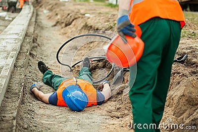 Danger at construction site Stock Photo