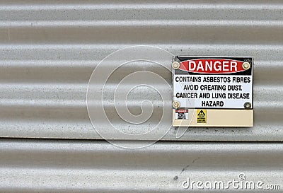 Danger, Contains Asbestos warning sign Stock Photo