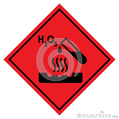 Danger Corrosive H2 O5 Symbol Sign, Vector Illustration, Isolated On White Background Label. EPS10 Vector Illustration