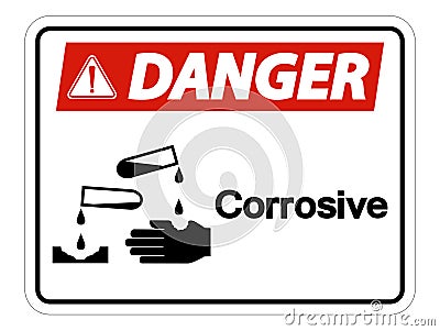 Danger Corrosive Symbol Sign Isolate On White Background,Vector Illustration Vector Illustration