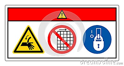 Danger Cutting Hand Do Not Remove Guard Symbol Sign, Vector Illustration, Isolate On White Background Label .EPS10 Vector Illustration
