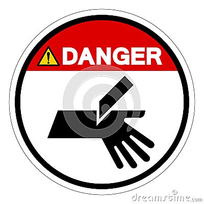 Danger Cutting Hand Symbol Sign, Vector Illustration, Isolate On White Background Label .EPS10 Vector Illustration