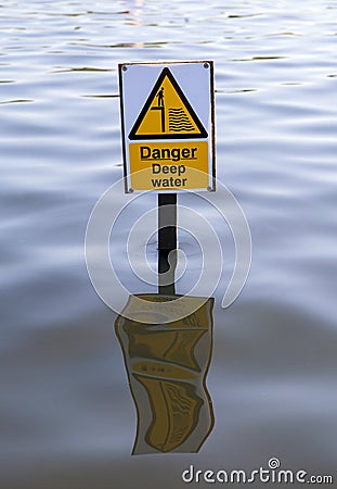 Danger Deep Water Stock Photo
