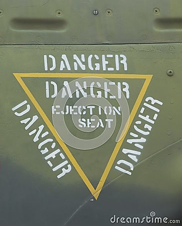 Danger Ejection Seat Stock Photo