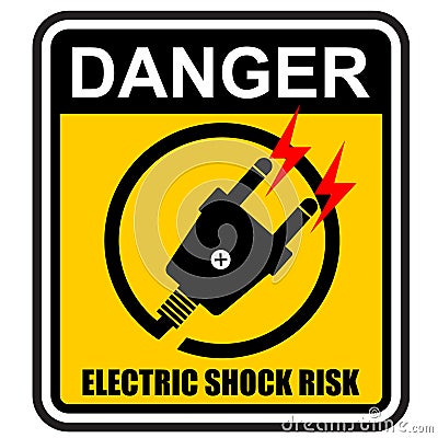 Danger, electric shock risk Vector Illustration