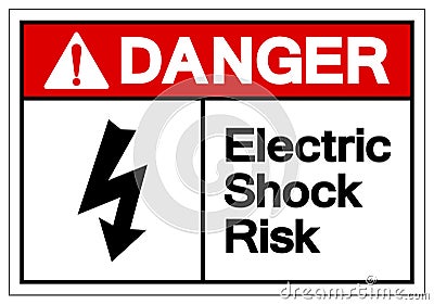 Danger Electric Shock Risk Symbol Sign, Vector Illustration, Isolate On White Background Label .EPS10 Vector Illustration