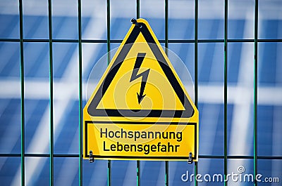 Danger Electrical Hazard High Voltage Sign Stock Photo