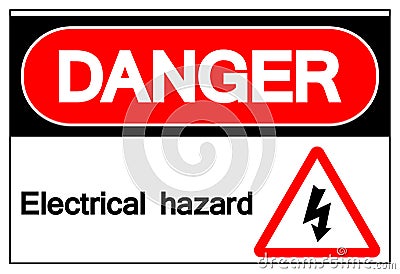 Danger Electrical Hazard Symbol Sign,Vector Illustration, Isolated On White Background Label. EPS10 Vector Illustration