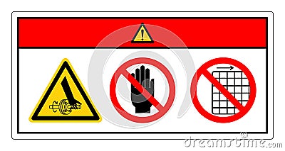 Danger Entanglement Of Hand Rotating Shaft Do Not Touch and Do Not Remove Guard Vector Illustration