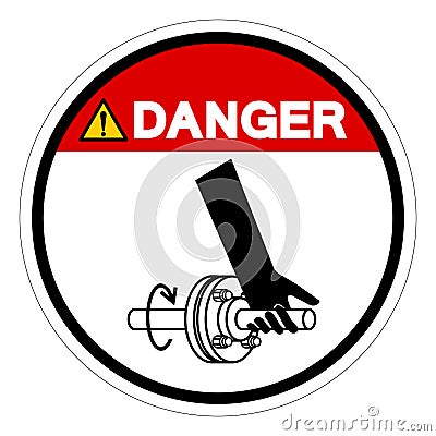 Danger Entanglement Of Hand Rotating Shaft Symbol Sign, Vector Illustration, Isolate On White Background Label .EPS10 Vector Illustration