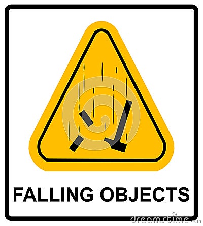 Danger Falling Objects Warning sign. Vector illustration Vector Illustration