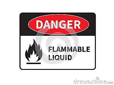 Danger flammable liquid sign on white background. GHS hazard pictogram. Vector illustration Vector Illustration