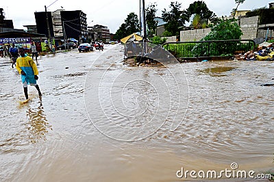 DANGER OF FLOODS Editorial Stock Photo