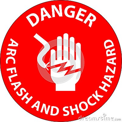 Danger Floor Sign Arc Flash And Shock Hazard Vector Illustration