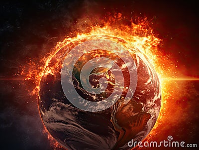 The Danger of Global Warming and Climate Changes Stock Photo