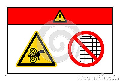 Danger Hand Entangle Left Do Not Remove Guard Symbol Sign, Vector Illustration, Isolate On White Background Label .EPS10 Vector Illustration