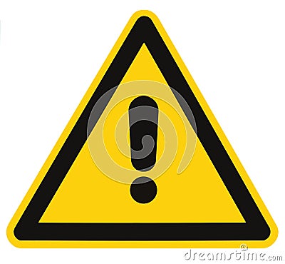 Danger Hazard Triangle Warning Sign Isolated Macro Stock Photo