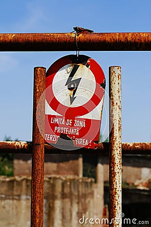 Danger high voltage Stock Photo