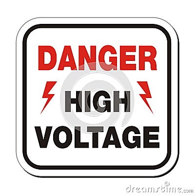 Danger high voltage - sefety sign Stock Photo