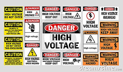 Danger High Voltage signs Stock Photo