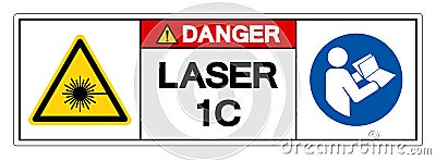 Danger Laser 1C Symbol Sign ,Vector Illustration, Isolate On White Background Label. EPS10 Vector Illustration