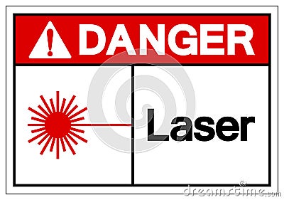 Danger Laser Symbol Sign ,Vector Illustration, Isolate On White Background Label. EPS10 Vector Illustration