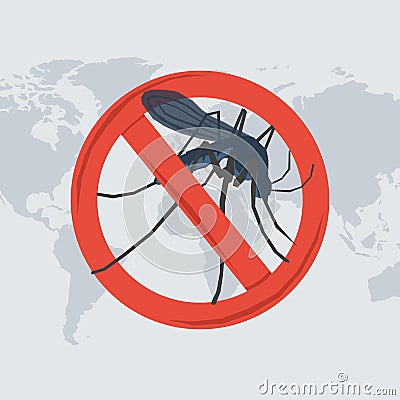 Danger from a mosquito bite Vector Illustration