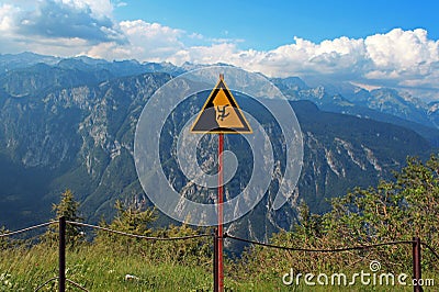 Danger in mountains Stock Photo