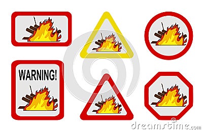 Danger nature - conflagration, wildfire Vector Illustration