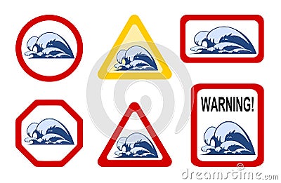 Danger nature - wave breaker Vector Illustration